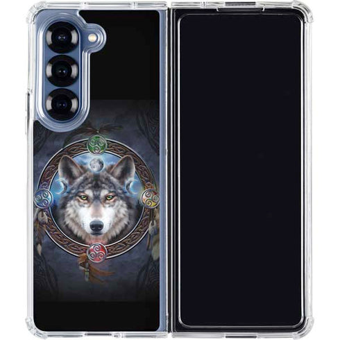 Celtic Wolf Guide by Brigid Ashwood Galaxy Z Fold6 Clear Case