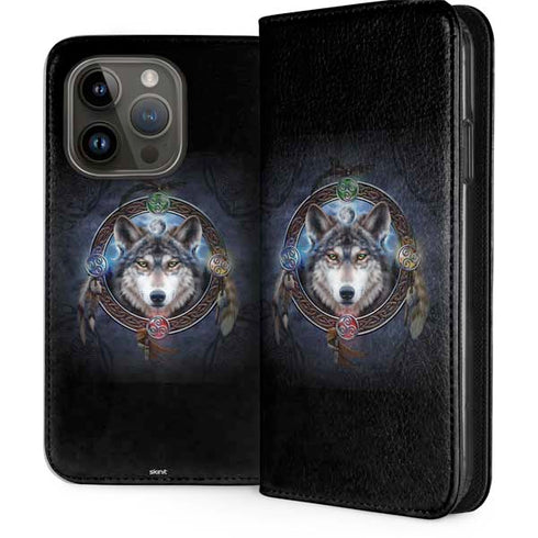 Celtic Wolf Guide by Brigid Ashwood iPhone 15 Pro Folio Case