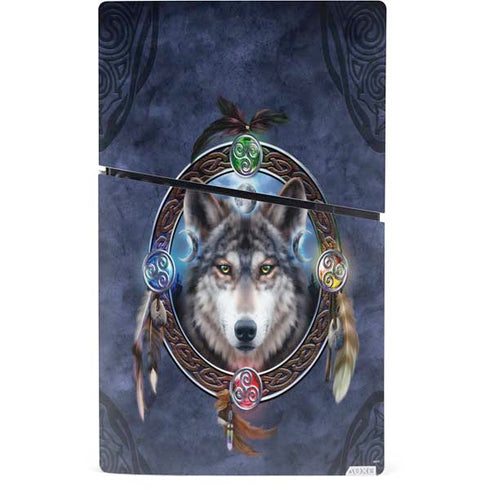 Celtic Wolf Guide by Brigid Ashwood PS5 Slim Digital Edition Console Skin