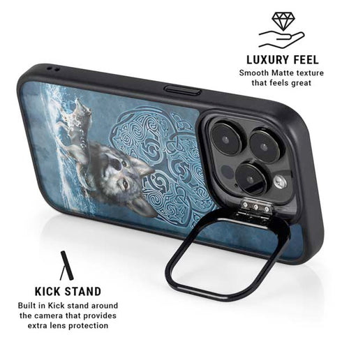 Celtic Wolf by Brigid Ashwood iPhone 15 Pro Max Kickstand Case