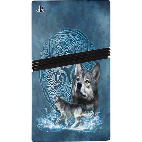 Celtic Wolf by Brigid Ashwood PS5 Pro Disk Bundle Skin