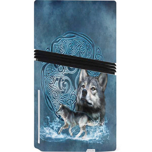 Celtic Wolf by Brigid Ashwood PS5 Pro Disk Bundle Skin