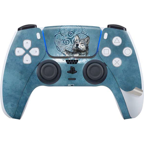 Celtic Wolf by Brigid Ashwood PS5 Pro Disk Bundle Skin