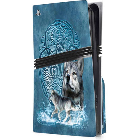 Celtic Wolf by Brigid Ashwood PS5 Pro Disk Console Skin
