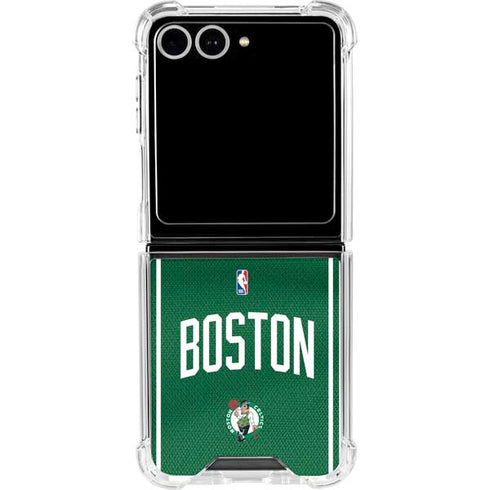 NBA Boston Celtics Jersey Galaxy Z Flip7 Clear Case