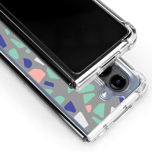 Cement Terrazzo Galaxy Z Fold5 5G Clear Case