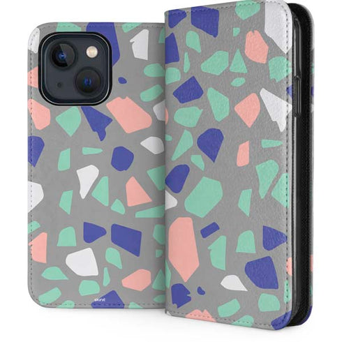 Cement Terrazzo iPhone 14 Plus Folio Case