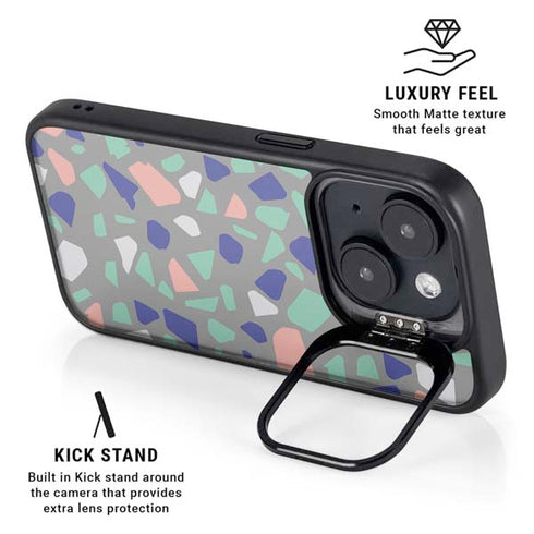 Cement Terrazzo iPhone 14 Plus Kickstand Case