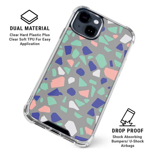 Cement Terrazzo iPhone 15 Clear Case