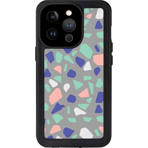 Cement Terrazzo iPhone 15 Pro Waterproof Case
