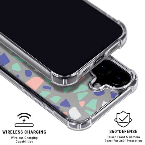 Cement Terrazzo iPhone 16 Plus Clear Case