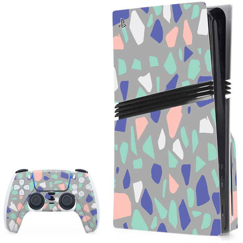 Cement Terrazzo PS5 Pro Disk Bundle Skin
