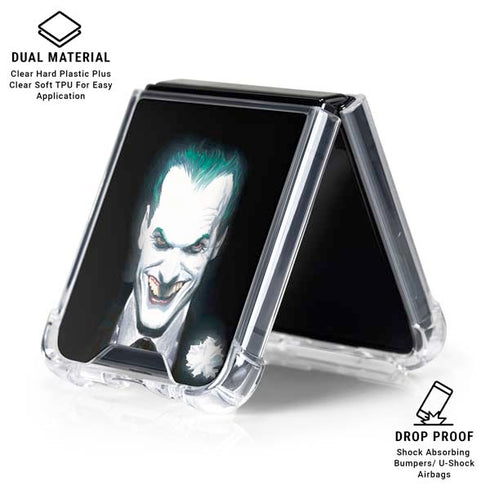 DC Comics The Joker Portrait by Alex Ross Galaxy Z Flip6 Clear Case