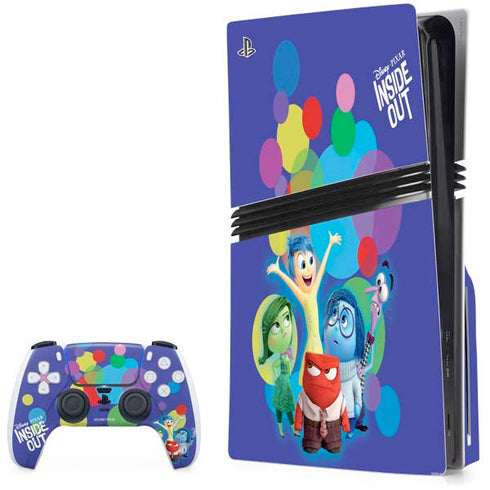 Disney Inside Out Character Group PS5 Pro Disk Bundle Skin