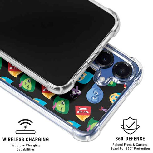 Disney Inside Out Character Pattern Galaxy S25 Plus Clear Case