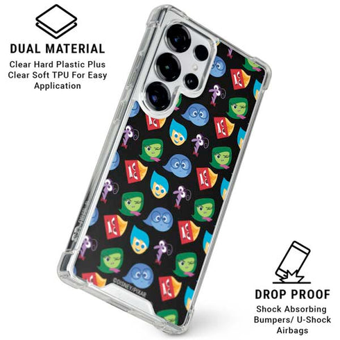 Disney Inside Out Character Pattern Galaxy S26 Ultra Clear Case