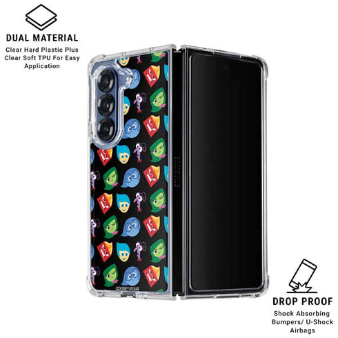 Disney Inside Out Character Pattern Galaxy Z Fold6 Clear Case