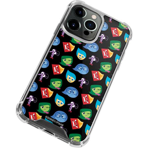 Disney Inside Out Character Pattern iPhone 14 Pro Clear Case