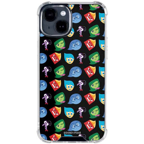 Disney Inside Out Character Pattern iPhone 15 Plus Clear Case
