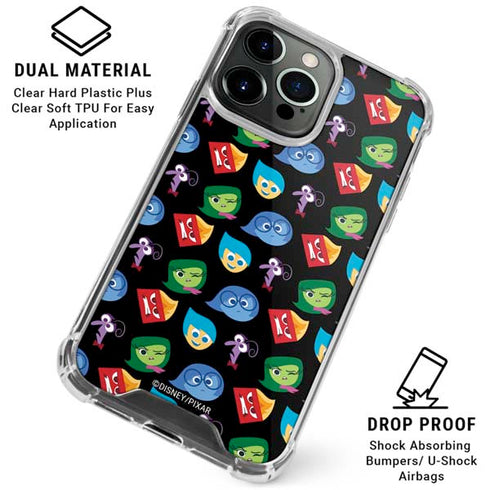 Disney Inside Out Character Pattern iPhone 16 Pro Max Clear Case