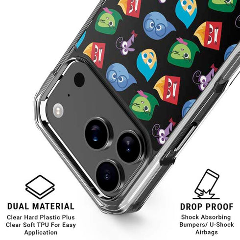 Disney Inside Out Character Pattern iPhone 18 Pro Clear Case