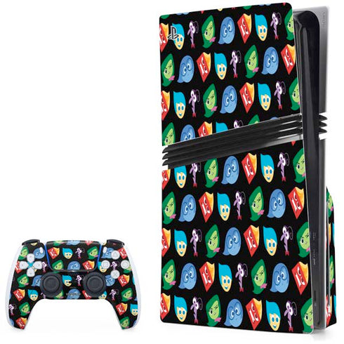 Disney Inside Out Character Pattern PS5 Pro Disk Bundle Skin