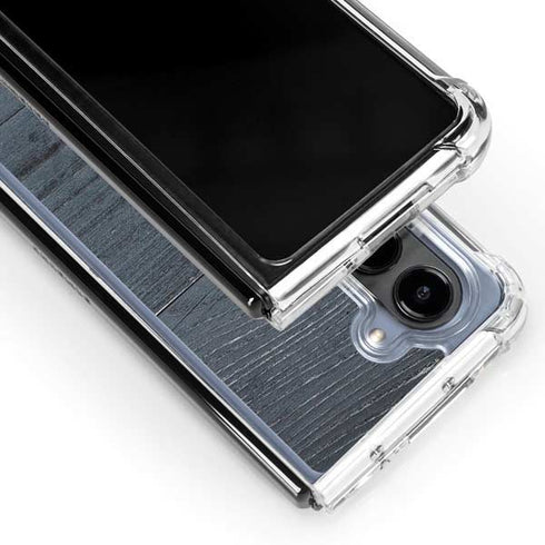 Charcoal Wood Galaxy Z Fold5 5G Clear Case