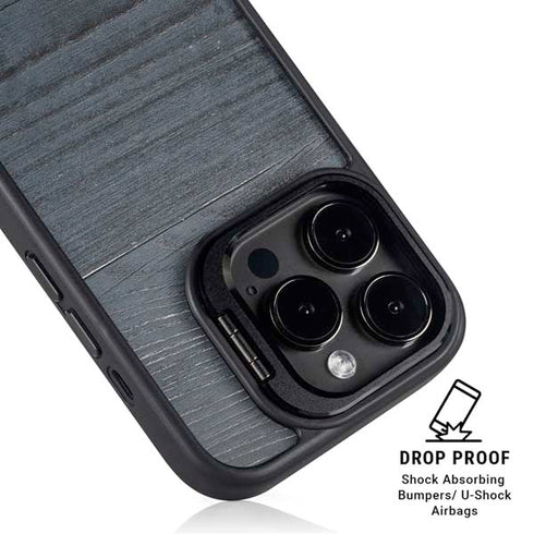 Charcoal Wood iPhone 14 Pro Max Kickstand Case