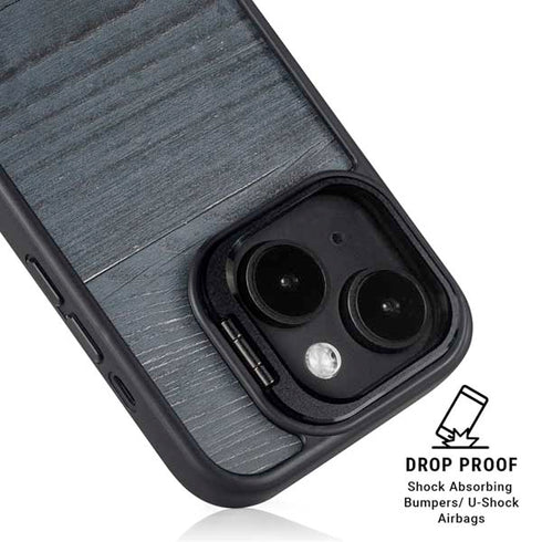 Charcoal Wood iPhone 15 Kickstand Case