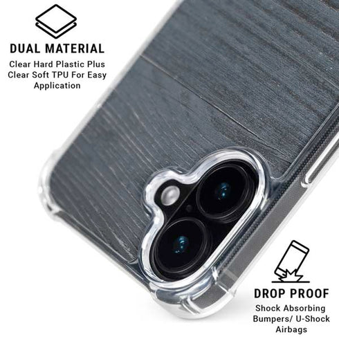 Charcoal Wood iPhone 16 Clear Case