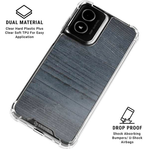 Charcoal Wood Moto G Power 5G (2024) Clear Case