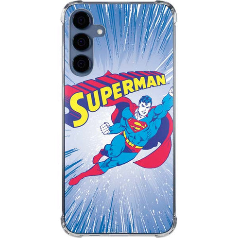 DC Comics Superman Vintage Action Pose Galaxy A55 5G Clear Case