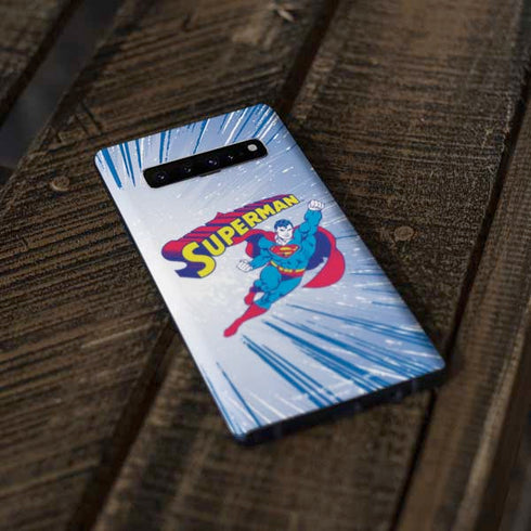 DC Comics Superman Vintage Action Pose Galaxy S10 Plus Skin