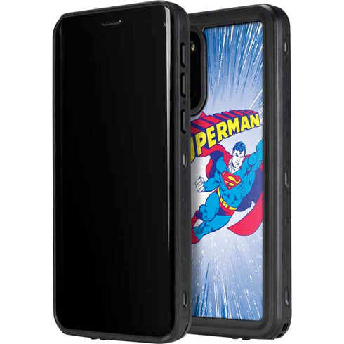 DC Comics Superman Vintage Action Pose Galaxy S20 Plus Waterproof Case