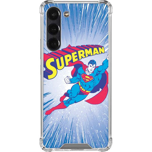 DC Comics Superman Vintage Action Pose Galaxy S24 FE Clear Case