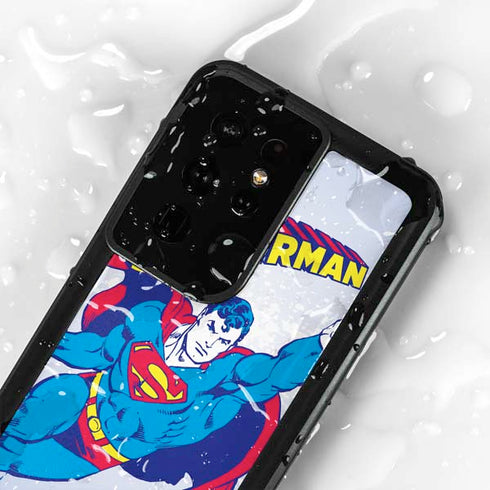 DC Comics Superman Vintage Action Pose Galaxy S24 Ultra Waterproof Case
