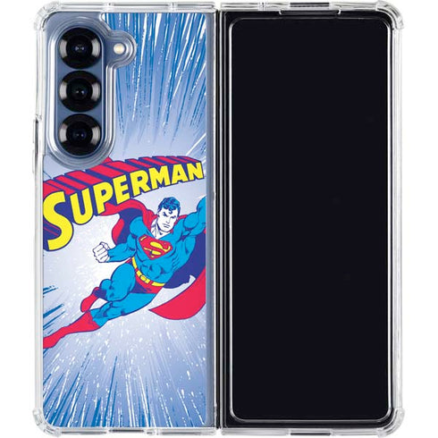 DC Comics Superman Vintage Action Pose Galaxy Z Fold6 Clear Case