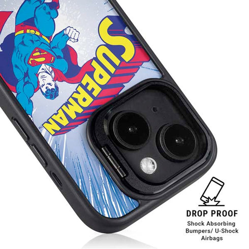 DC Comics Superman Vintage Action Pose iPhone 14 Kickstand Case