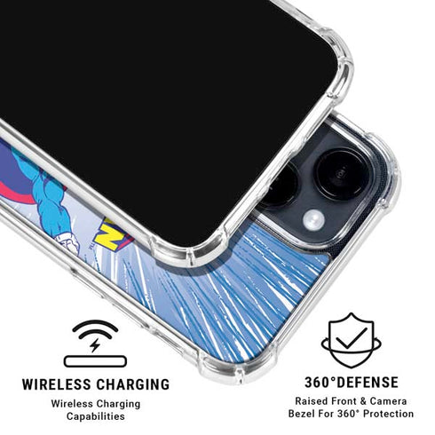 DC Comics Superman Vintage Action Pose iPhone 15 Clear Case