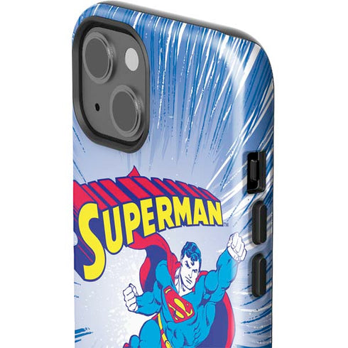 DC Comics Superman Vintage Action Pose iPhone 15 Impact Case