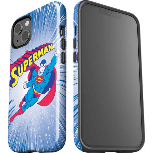 DC Comics Superman Vintage Action Pose iPhone 15 Impact Case