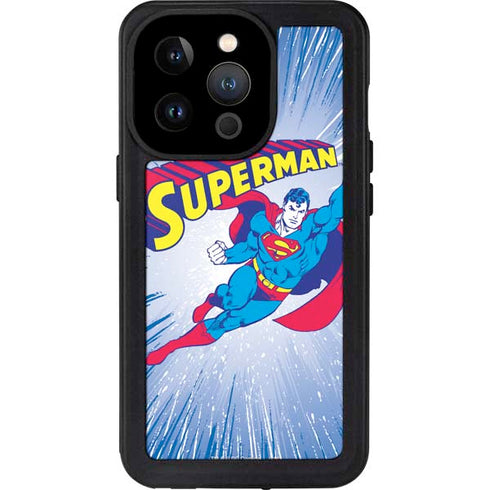 DC Comics Superman Vintage Action Pose iPhone 15 Pro Waterproof Case