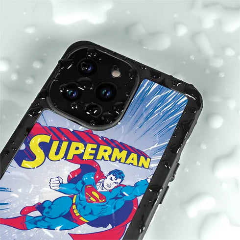 DC Comics Superman Vintage Action Pose iPhone 15 Pro Waterproof Case