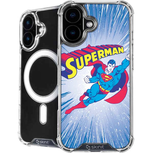 DC Comics Superman Vintage Action Pose iPhone 16 MagSafe Case