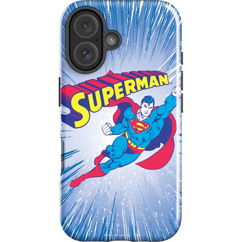 DC Comics Superman Vintage Action Pose iPhone 16 Plus Impact Case