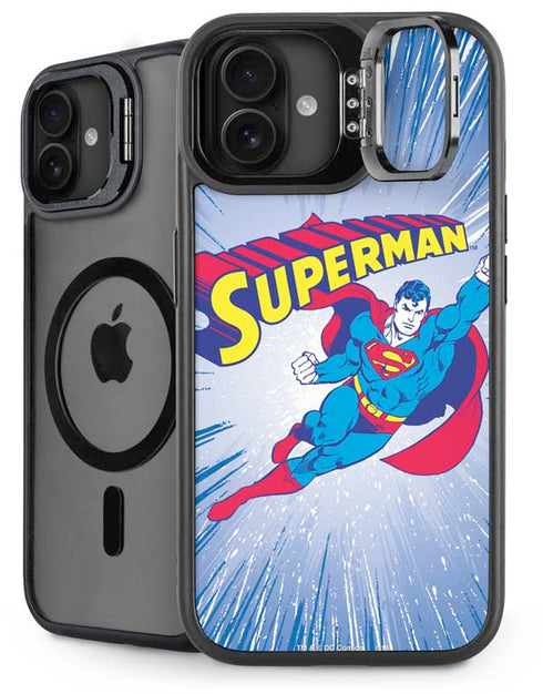 DC Comics Superman Vintage Action Pose iPhone 16 Plus Kickstand Case
