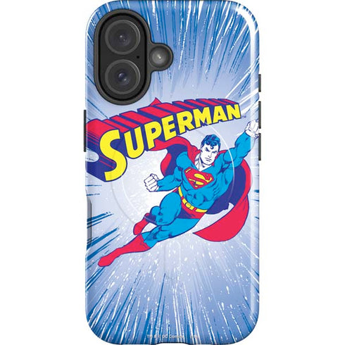 DC Comics Superman Vintage Action Pose iPhone 16 Plus Magsafe Impact Case