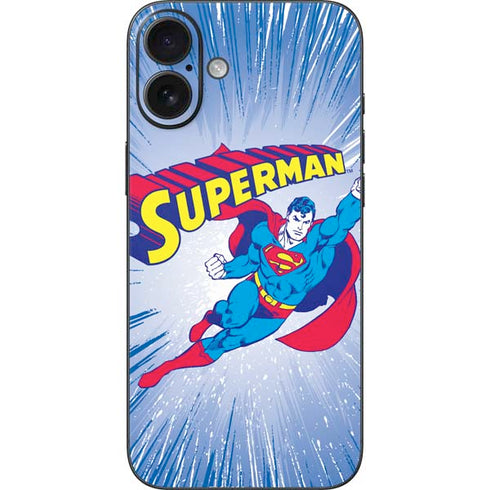 DC Comics Superman Vintage Action Pose iPhone 16 Plus Skin