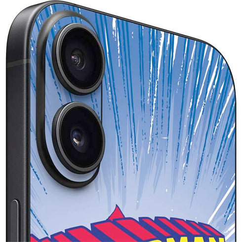 DC Comics Superman Vintage Action Pose iPhone 16 Plus Skin