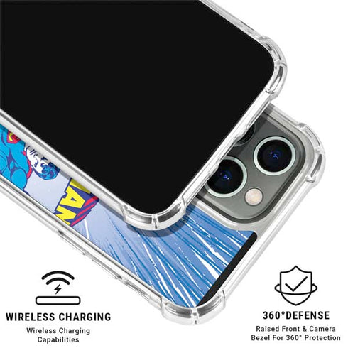 DC Comics Superman Vintage Action Pose iPhone 16 Pro Max Clear Case